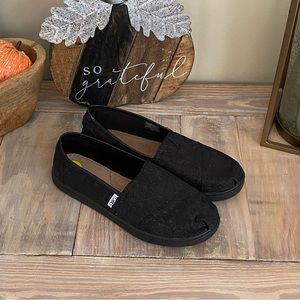 TOMS Black Glitter Detail Slip-On Shoes 🆕